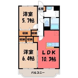 古河駅 徒歩5分 2階の物件間取画像